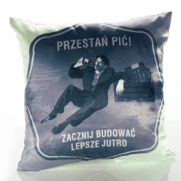 Poszewka Retro - Przestań pić - 33x33 cm