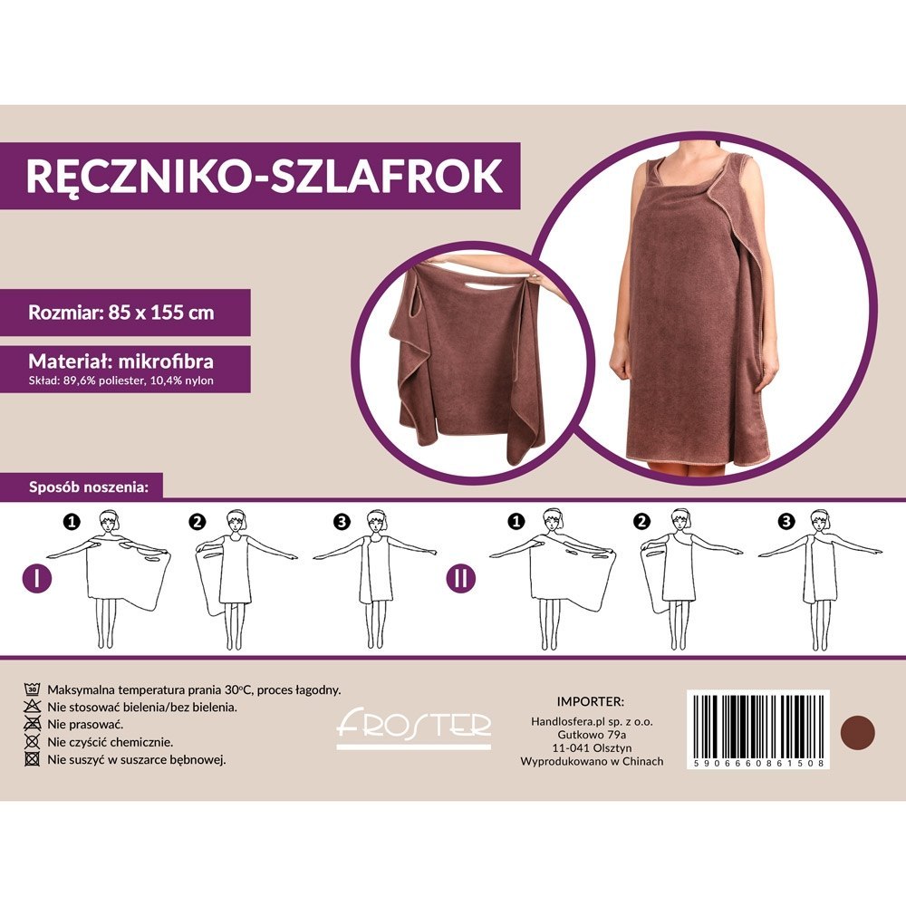 Ręczniko-Szlafrok - Brązowy Ręczniko-Szlafrok - Brązowy