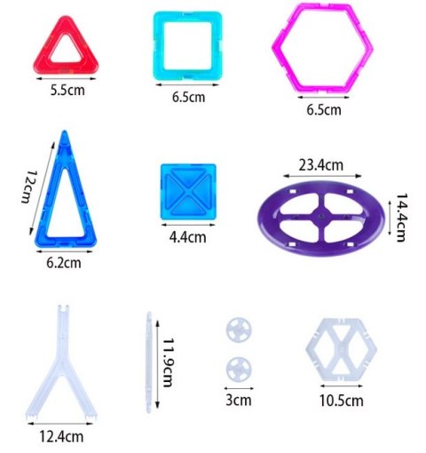 Kolorowe klocki magnetyczne MAGICAL MAGNET 71SZT Kolorowe klocki magnetyczne MAGICAL MAGNET 71SZT