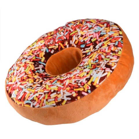 Poduszka dekoracyjna DONUT brąz z kolorową posypką Poduszka dekoracyjna DONUT brąz z kolorową posypką