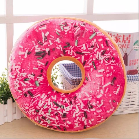 Poduszka dekoracyjna DONUT róż z kolorową posypką Poduszka dekoracyjna DONUT róż z kolorową posypką