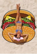 Szybkoschnąca mata plażowa 135cm wzór: burger Szybkoschnąca mata plażowa 135cm wzór: burger