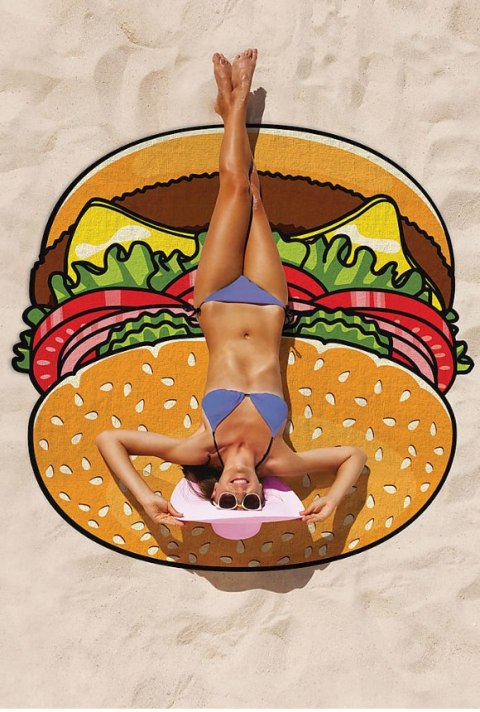 Szybkoschnąca mata plażowa 135cm wzór: burger Szybkoschnąca mata plażowa 135cm wzór: burger