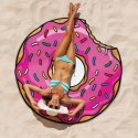 Szybkoschnąca mata plażowa 135cm wzór róż donut Szybkoschnąca mata plażowa 135cm wzór róż donut