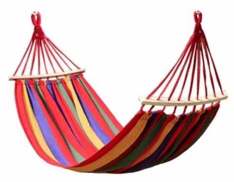 Hamak dwuosobowy 200x150cm z drążkiem 80cm Hamak dwuosobowy 200x150cm z drążkiem 80cm