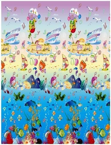 Mata Edukacyjna piankowa dwustronna morski świat 190x170cm Mata Edukacyjna piankowa dwustronna morski świat 190x170cm