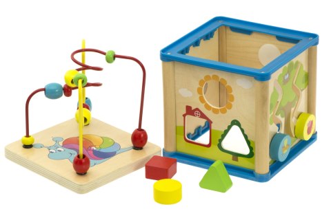 Sorter drewniany kostka edukacyjna z pętlą motoryczną Sorter drewniany kostka edukacyjna z pętlą motoryczną