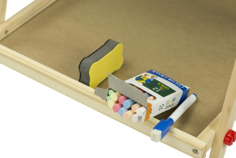 Tablica wielofunkcyjna dwustronna kredowa magnetyczna stojąca 49cm Tablica wielofunkcyjna dwustronna kredowa magnetyczna stojąca 49cm