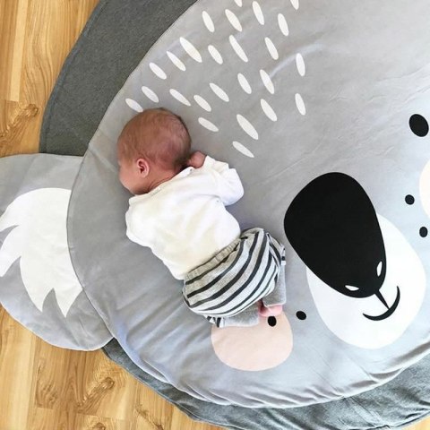 Mata dla dziecka okrągła szara koala 90cm Mata dla dziecka okrągła szara koala 90cm