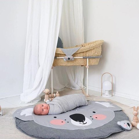 Mata dla dziecka okrągła szara koala 90cm Mata dla dziecka okrągła szara koala 90cm