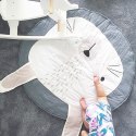 Mata dla dziecka okrągła szara królik 90cm Mata dla dziecka okrągła szara królik 90cm