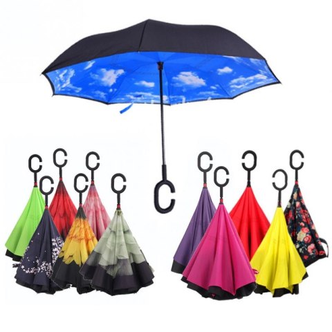 Parasol odwrotnie otwierany składany niebo Parasol odwrotnie otwierany składany niebo