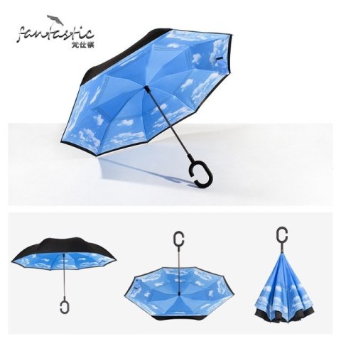Parasol odwrotnie otwierany składany niebo Parasol odwrotnie otwierany składany niebo