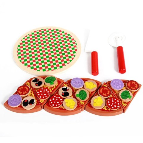 Pizza drewniany zestaw do zabawy z akcesoriami Pizza drewniany zestaw do zabawy z akcesoriami