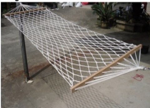 Hamak jednoosobowy 200x80cm z drążkiem 80cm Hamak jednoosobowy 200x80cm z drążkiem 80cm