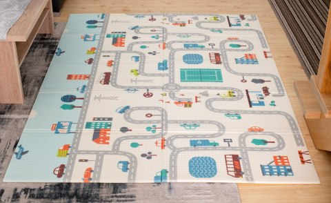 Mata edukacyjna piankowa dwustronna ulica las 150x190cm Mata edukacyjna piankowa dwustronna ulica las 150x190cm
