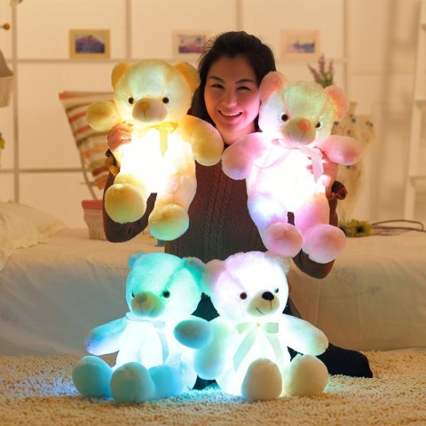 Miś pluszak lampka LED 45cm RÓŻOWY Miś pluszak lampka LED 45cm RÓŻOWY