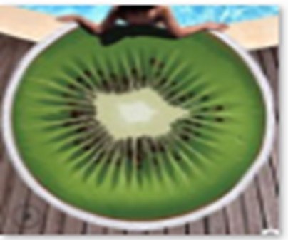 Ręcznik plażowy okrągły duży pled kiwi 158cm Ręcznik plażowy okrągły duży pled kiwi 158cm