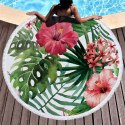 Ręcznik plażowy okrągły duży pled boho kwiaty Ręcznik plażowy okrągły duży pled boho kwiaty