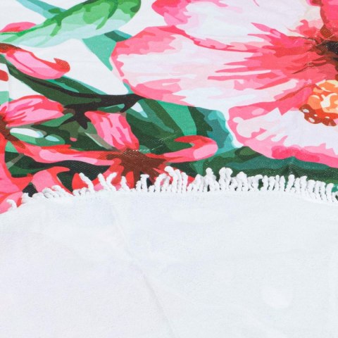 Ręcznik plażowy okrągły duży pled boho kwiaty Ręcznik plażowy okrągły duży pled boho kwiaty