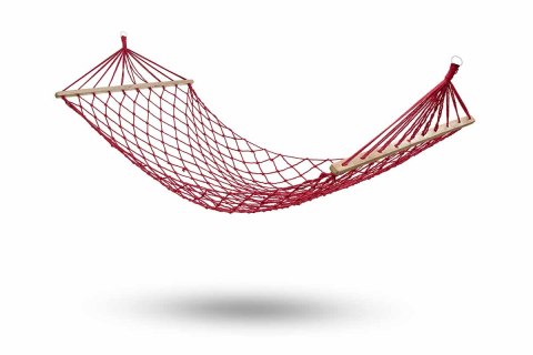 Hamak jednoosobowy 200x80cm z drążkiem czerwień Hamak jednoosobowy 200x80cm z drążkiem czerwień
