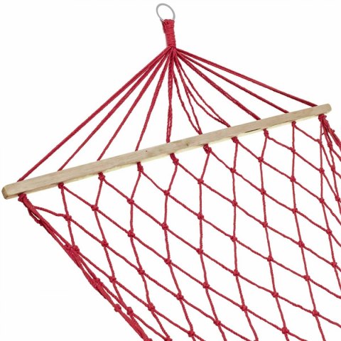 Hamak jednoosobowy 200x80cm z drążkiem czerwień Hamak jednoosobowy 200x80cm z drążkiem czerwień