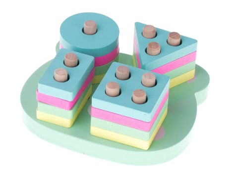Sorter drewniany dopasuj kształty układanka 4 wież Sorter drewniany dopasuj kształty układanka 4 wież