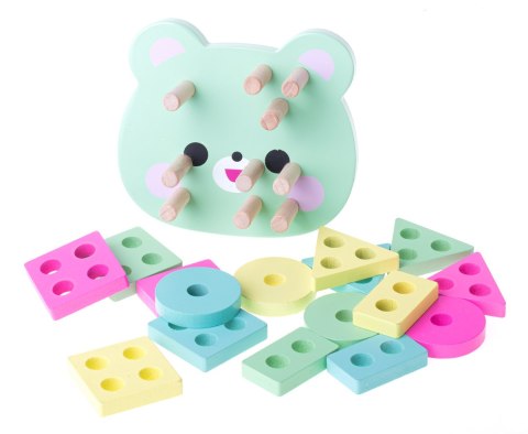 Sorter drewniany dopasuj kształty układanka 4 wież Sorter drewniany dopasuj kształty układanka 4 wież