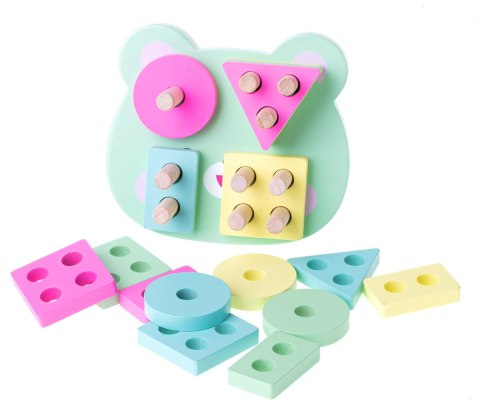 Sorter drewniany dopasuj kształty układanka 4 wież Sorter drewniany dopasuj kształty układanka 4 wież
