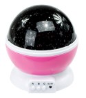 Lampka nocna projektor gwiazd 2w1 USB fioletowa Lampka nocna projektor gwiazd 2w1 USB fioletowa