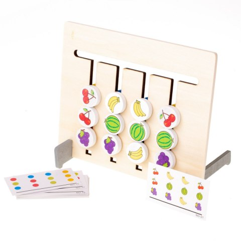 Zabawka edukacyjna drewniana dopasuj kolory owoce montessori Zabawka edukacyjna drewniana dopasuj kolory owoce montessori