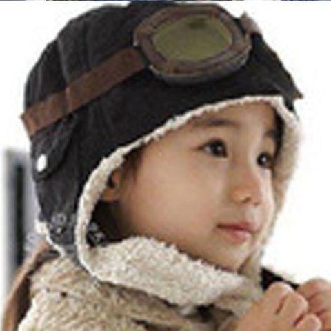 Czapka pilotka dla dzieci - czarna Czapka pilotka dla dzieci - czarna