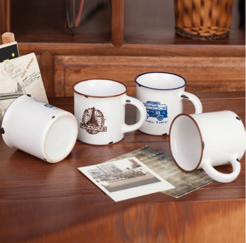 Porcelanowy MINI kubek retro - France Porcelanowy MINI kubek retro - France