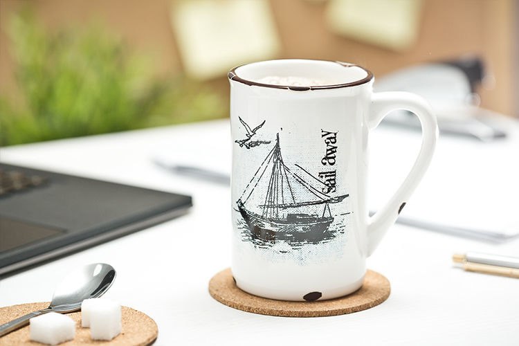 Porcelanowy kubek retro -Sail away Porcelanowy kubek retro -Sail away