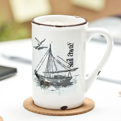 Porcelanowy kubek retro -Sail away Porcelanowy kubek retro -Sail away