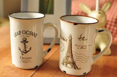 Porcelanowy kubek retro - ocean Porcelanowy kubek retro - ocean
