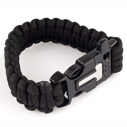 Bransoletka paracord 3w1 CZARNA Bransoletka paracord 3w1 CZARNA