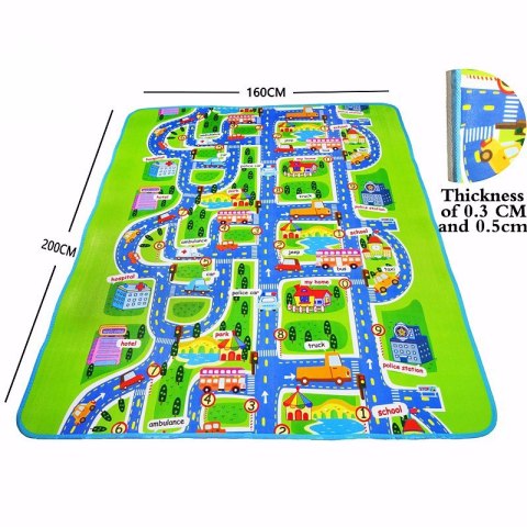 Mata Edukacyjna piankowa dla dzieci ulica 160x130cm Mata Edukacyjna piankowa dla dzieci ulica 160x130cm