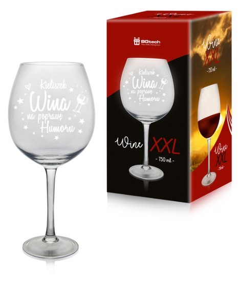 KIELISZEK XXL - kieliszek do wina - Na poprawę humoru 750ml KIELISZEK XXL - kieliszek do wina - Na poprawę humoru 750ml