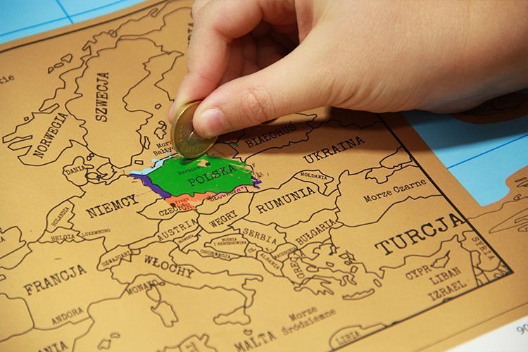 Mapa świata zdrapka WERSJA POLSKA
