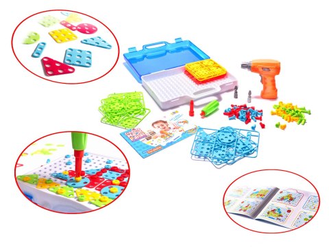 Puzzle Klocki w walizce + wkrętarka 151 el. Puzzle Klocki w walizce + wkrętarka 151 el.
