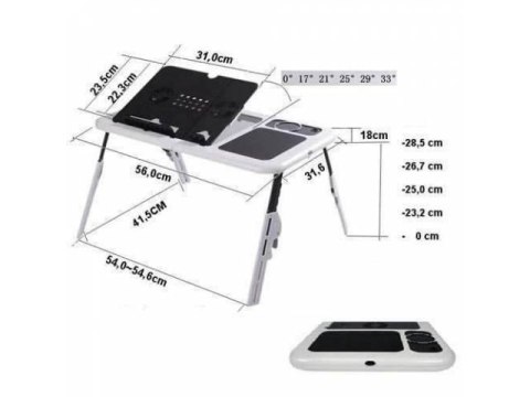 Stolik pod laptopa E-TABLE z chłodzeniem Stolik pod laptopa E-TABLE z chłodzeniem