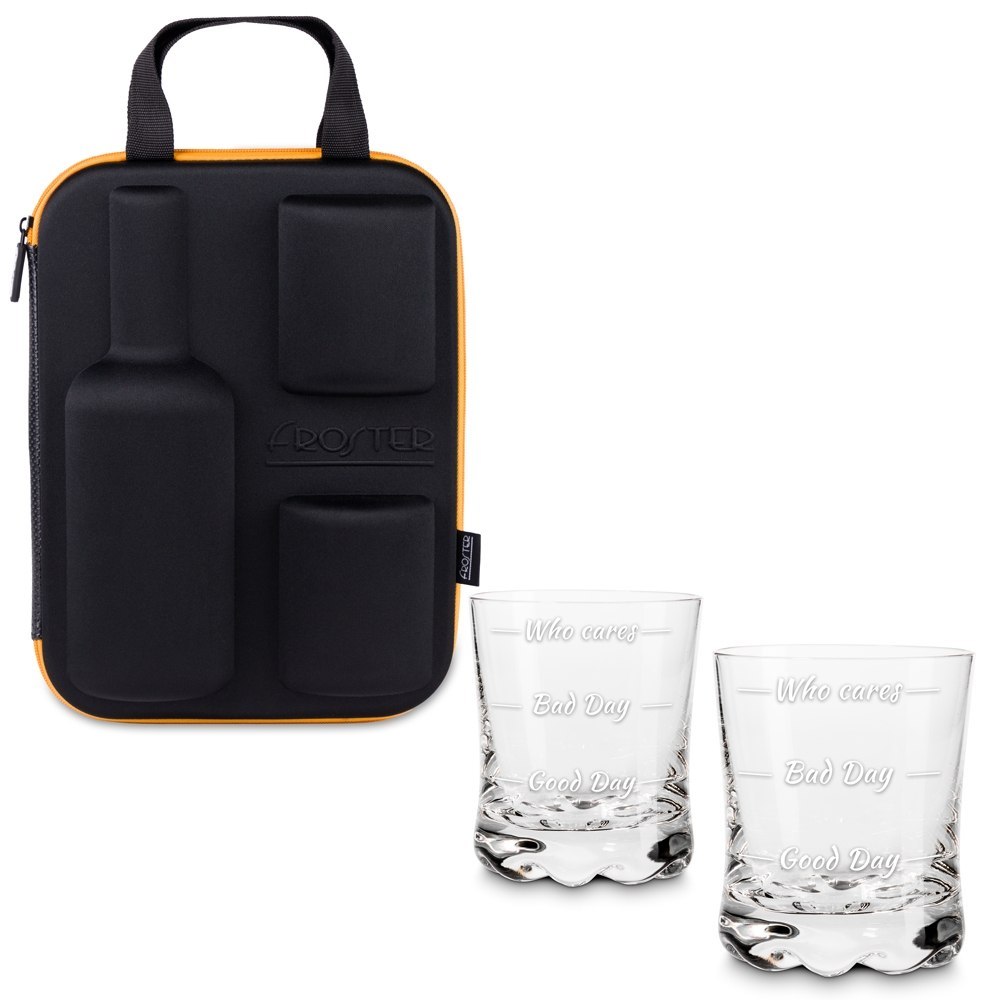 Etui na whisky ze szklankami Froster Who cares Etui na whisky ze szklankami Froster Who cares