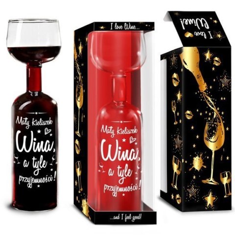 I LOVE WINE - butelko-kieliszek - Mały kieliszek wina I LOVE WINE - butelko-kieliszek - Mały kieliszek wina