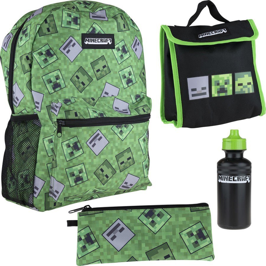 Plecak Minecraft plus akcesoria: piórnik,bidon,torba na lunch Plecak Minecraft plus akcesoria: piórnik,bidon,torba na lunch
