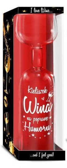 I LOVE WINE - butelko-kieliszek - Na poprawę humoru I LOVE WINE - butelko-kieliszek - Na poprawę humoru