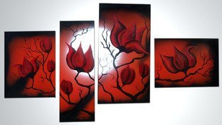 Obraz Nowoczesny Kwiaty RED Obraz Nowoczesny Kwiaty RED