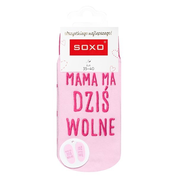 SOXO Życiowe Instrukcje - Skarpetki damskie "Mama ma wolne" SOXO Życiowe Instrukcje - Skarpetki damskie "Mama ma wolne"