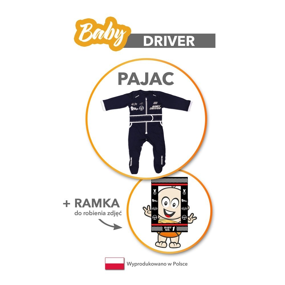Baby Driver - Pajac - Granatowy - Rozmiar 86