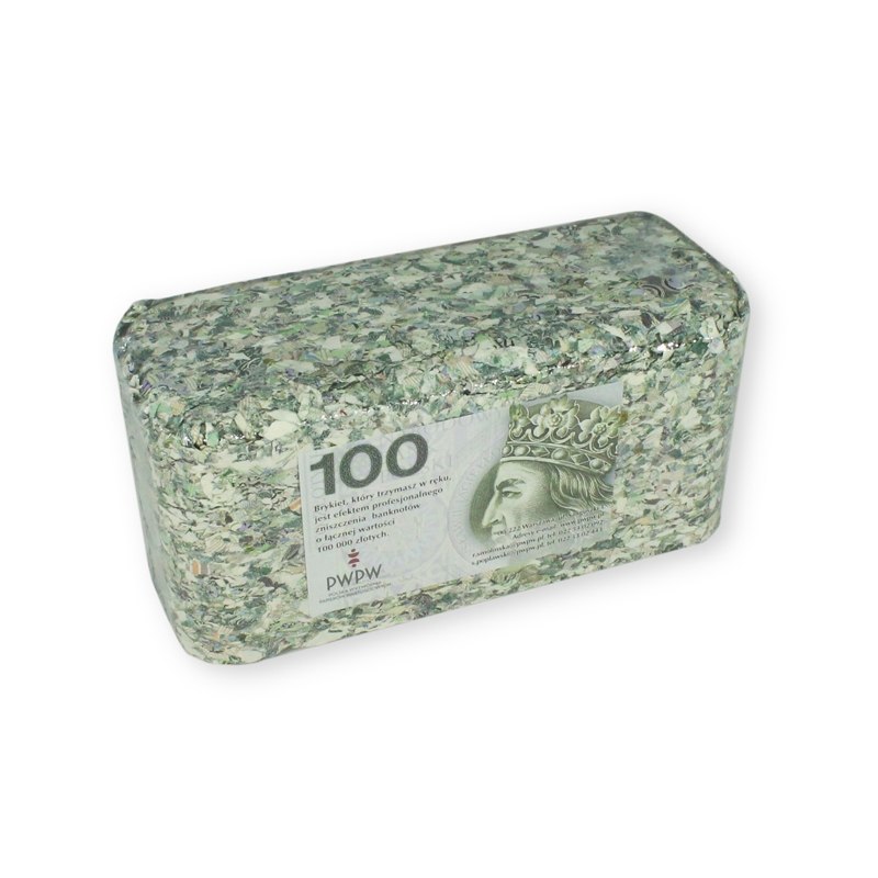 Brykiet z pieniędzy - 100 zł
